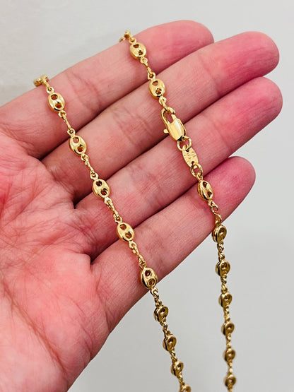 18KT Gold Filled Necklaces, Gold Filled 4.5mm Puff Link Necklace | Bold Shine for Everyday Glam by HAUS OF MONOGRAM