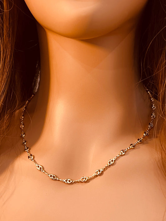 18KT Gold Filled Necklaces, Gold Filled 4.5mm Puff Link Necklace | Bold Shine for Everyday Glam by HAUS OF MONOGRAM