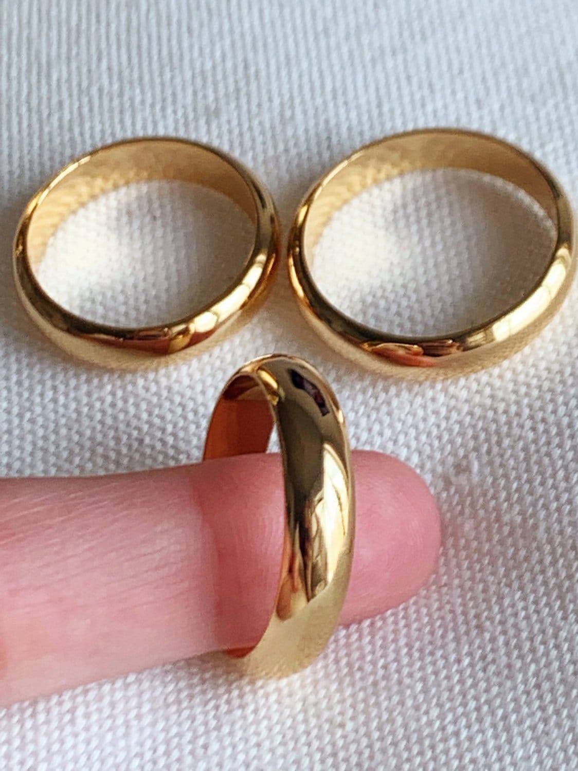18KT Gold Filled Rings, Gold Filled 4mm Band Ring | Minimal Thick Stacking Ring by HAUS OF MONOGRAM