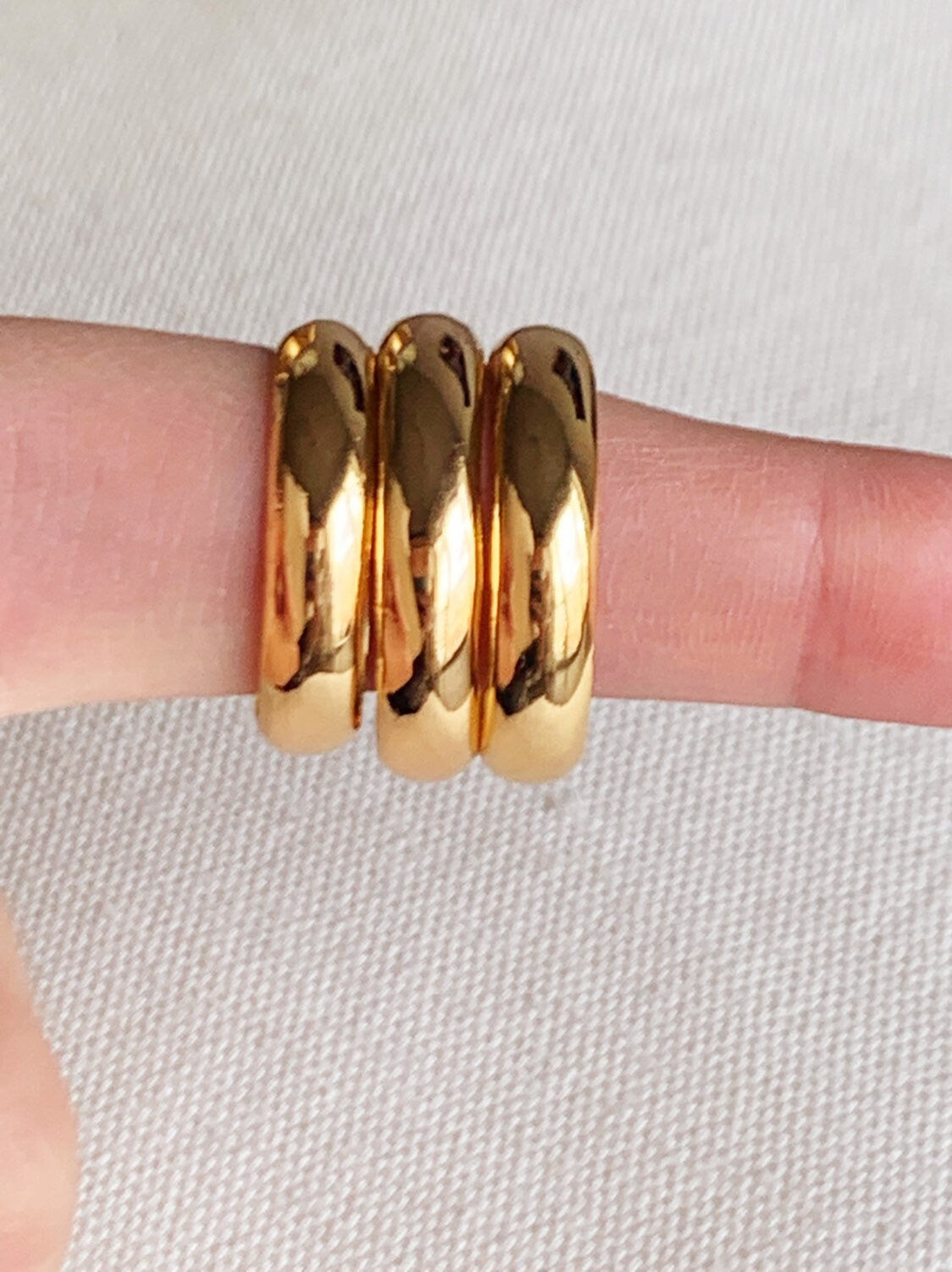 18KT Gold Filled Rings, Gold Filled 4mm Band Ring | Minimal Thick Stacking Ring by HAUS OF MONOGRAM