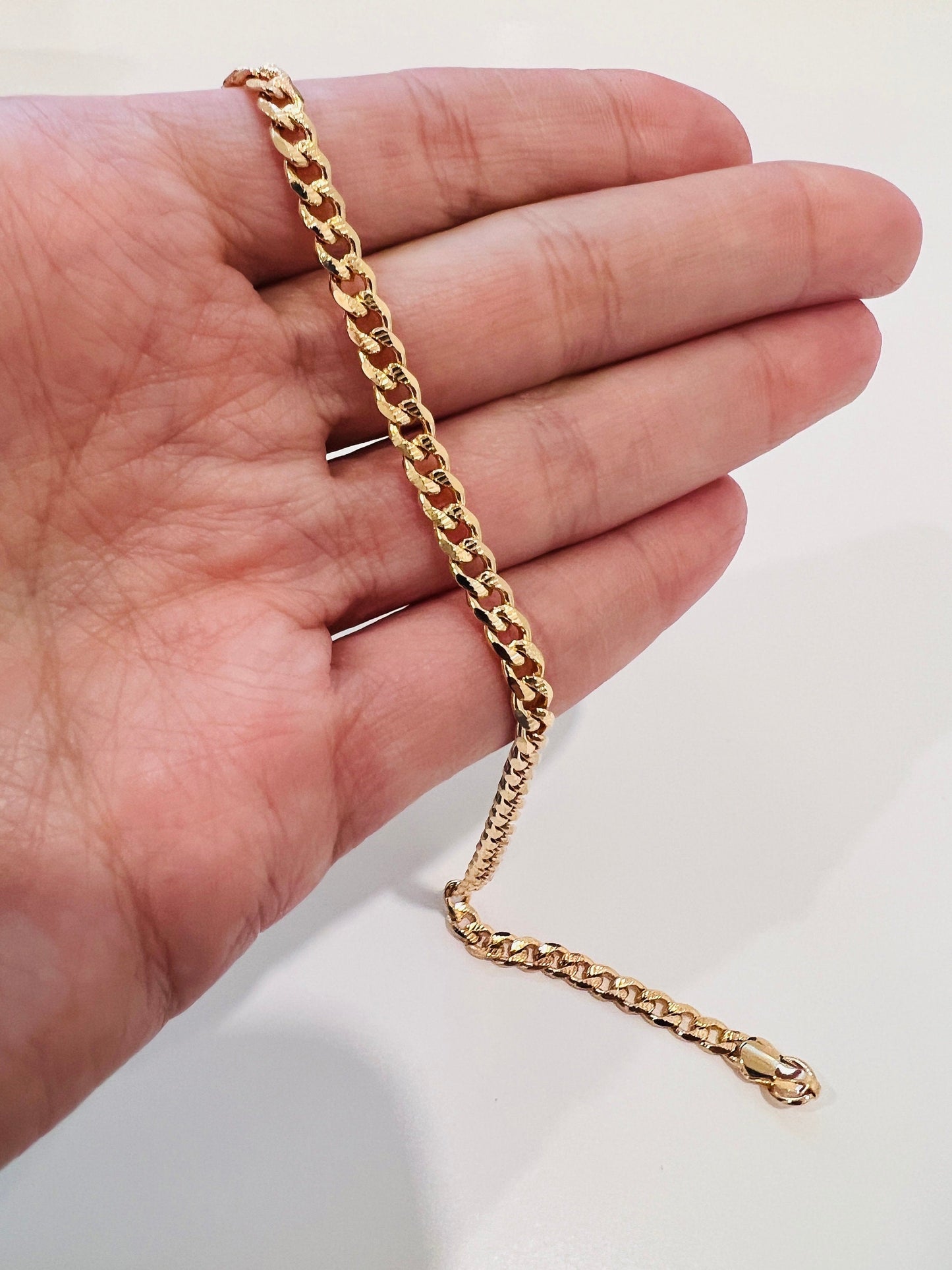 18KT Gold Filled Bracelets, Gold Filled 4mm Curb Bracelet | Bold Everyday Essential by HAUS OF MONOGRAM
