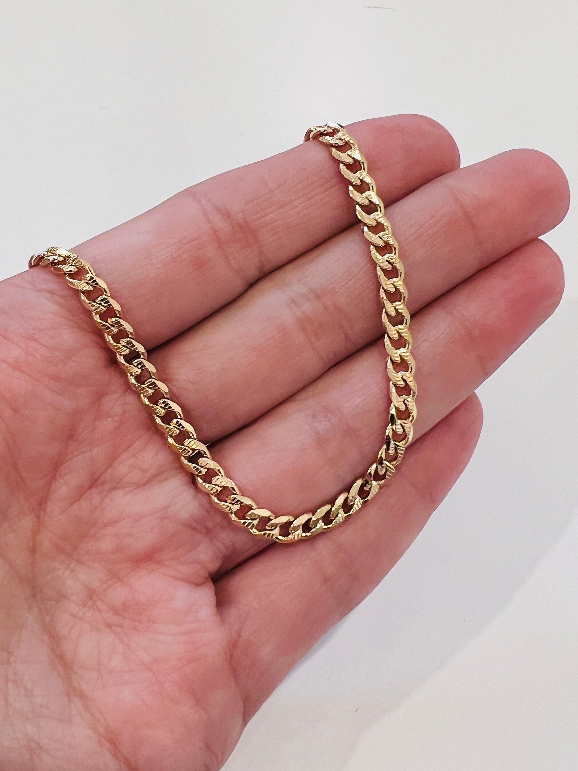 18KT Gold Filled Bracelets, Gold Filled 4mm Curb Bracelet | Bold Everyday Essential by HAUS OF MONOGRAM