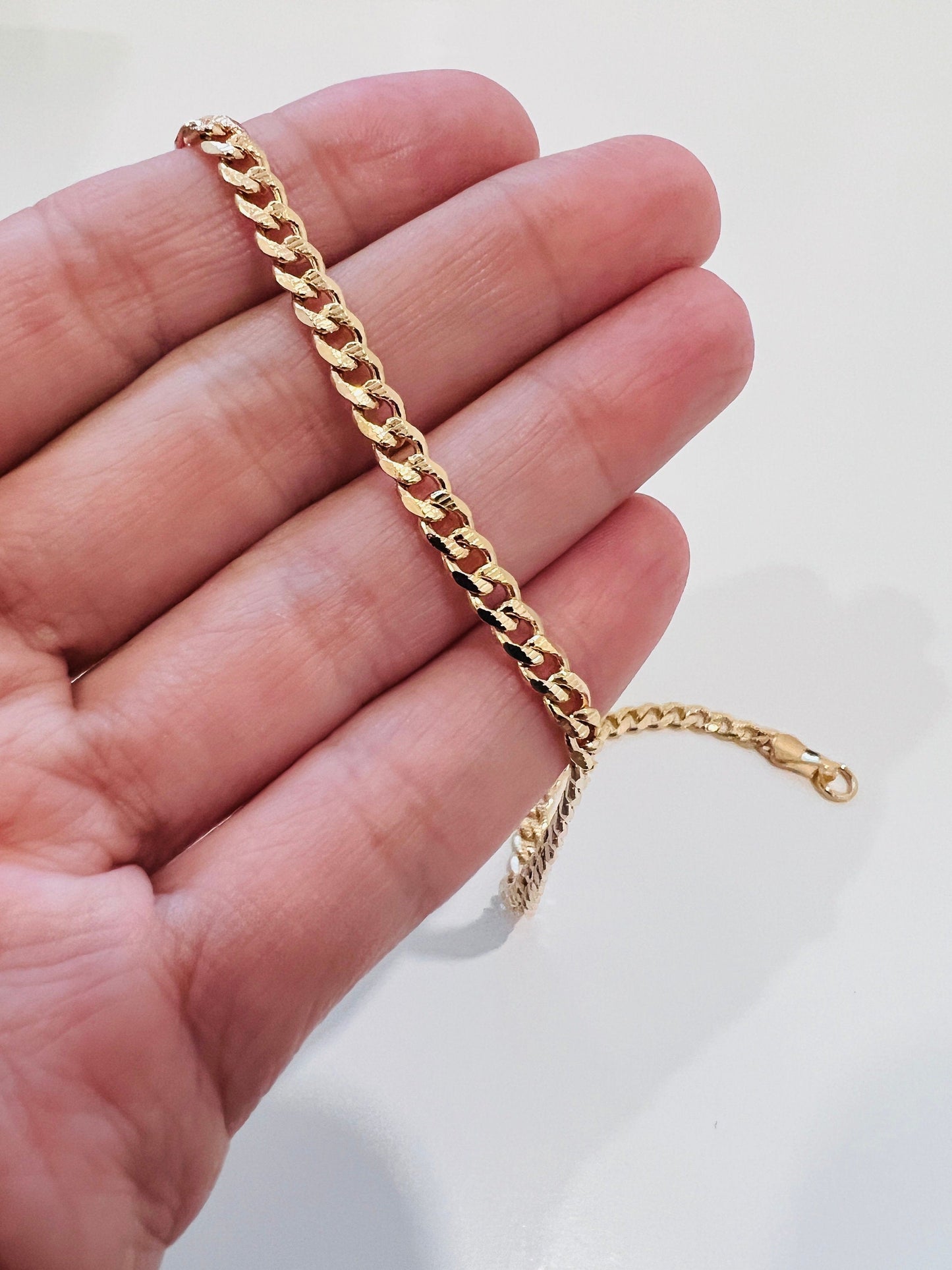 18KT Gold Filled Bracelets, Gold Filled 4mm Curb Bracelet | Bold Everyday Essential by HAUS OF MONOGRAM