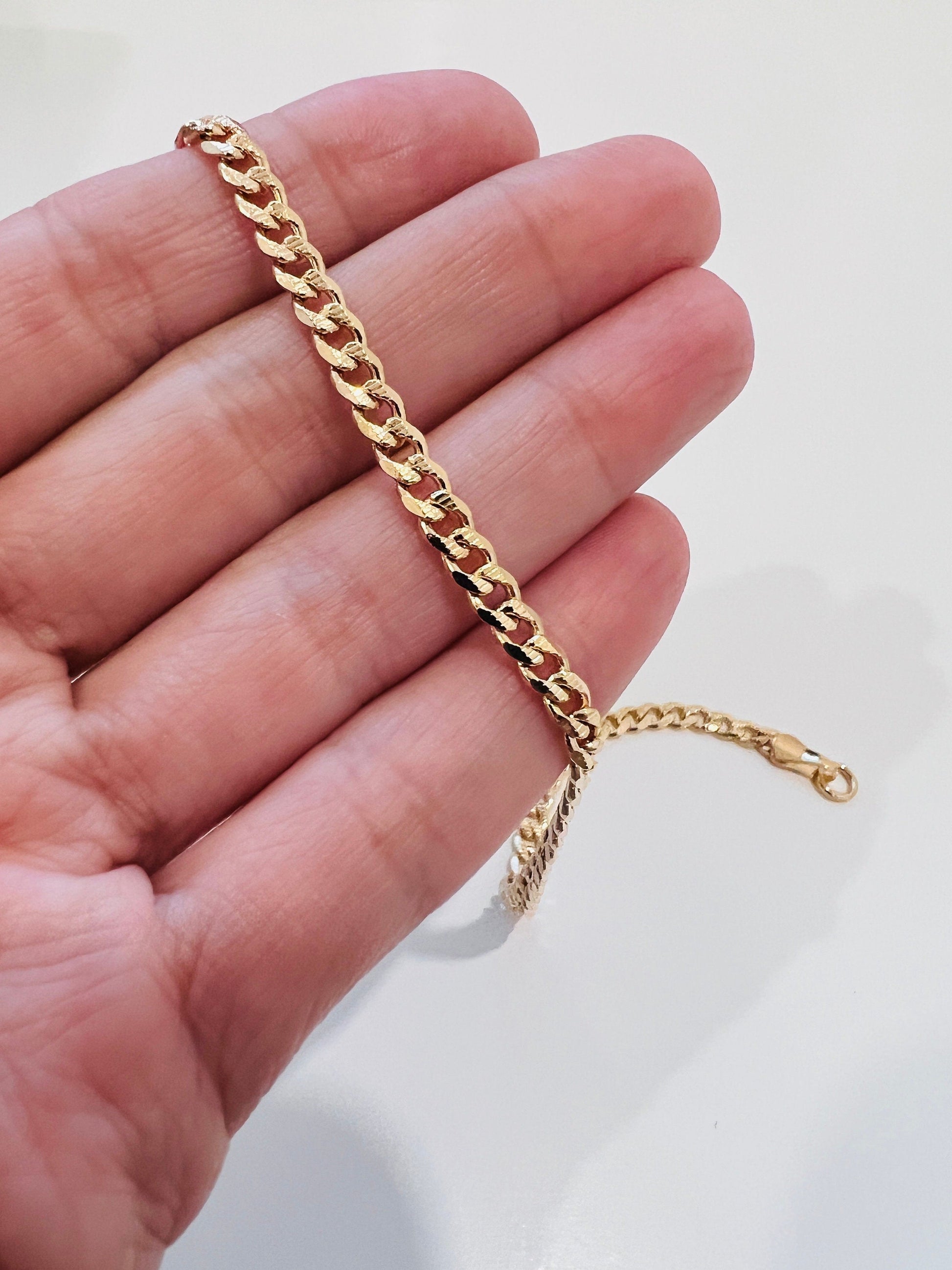 18KT Gold Filled Bracelets, Gold Filled 4mm Curb Bracelet | Bold Everyday Essential by HAUS OF MONOGRAM