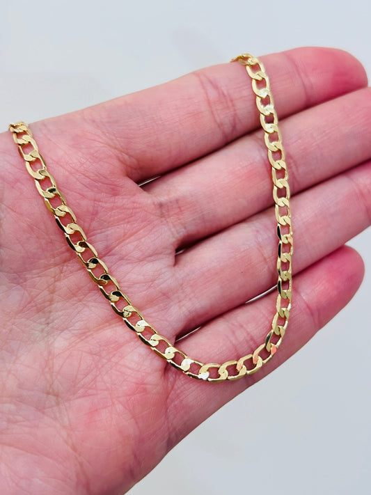 18KT Gold Filled Bracelets, Gold Filled 4mm Curb Bracelet | Classic Bold Shine by HAUS OF MONOGRAM