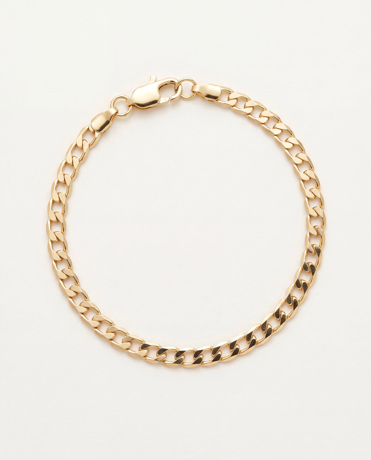 18KT Gold Filled Bracelets, Gold Filled 4mm Curb Bracelet | Classic Bold Shine by HAUS OF MONOGRAM