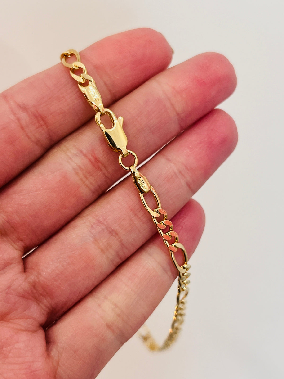 18KT Gold Filled Anklets, Gold Filled 4mm Figaro Anklet | Classic Chain with Modern Shine by HAUS OF MONOGRAM