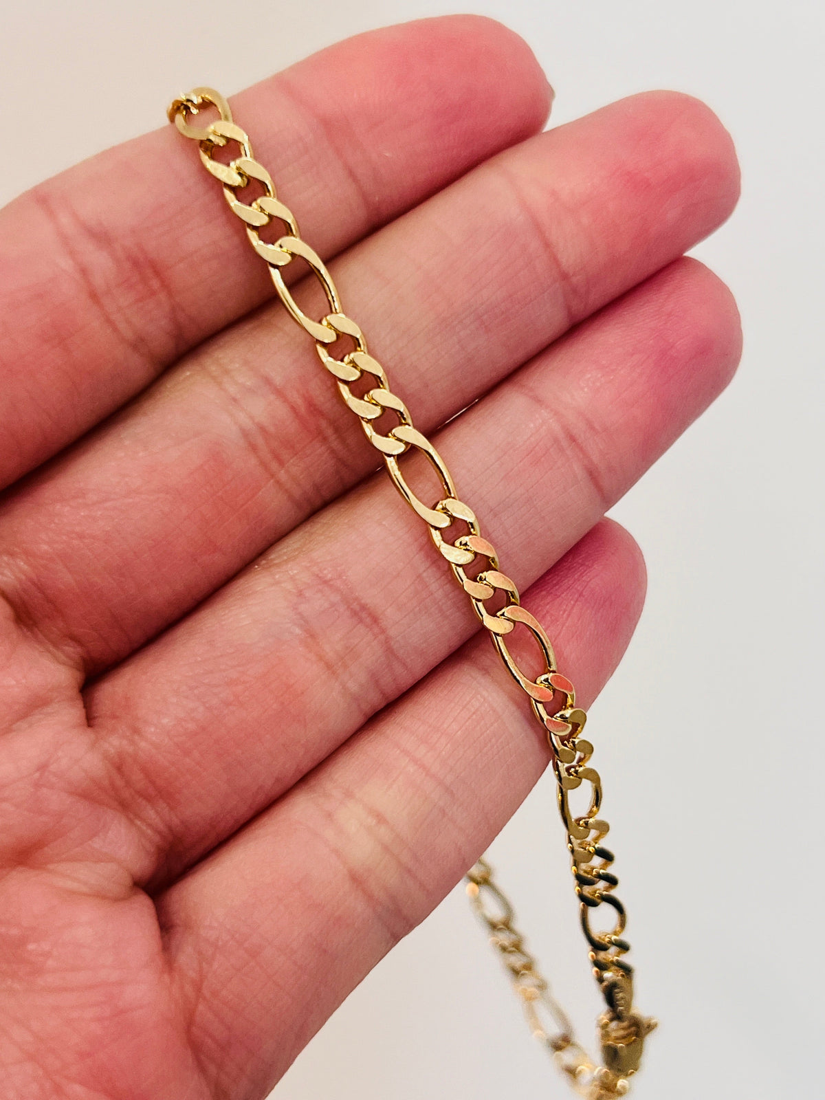 18KT Gold Filled Anklets, Gold Filled 4mm Figaro Anklet | Classic Chain with Modern Shine by HAUS OF MONOGRAM