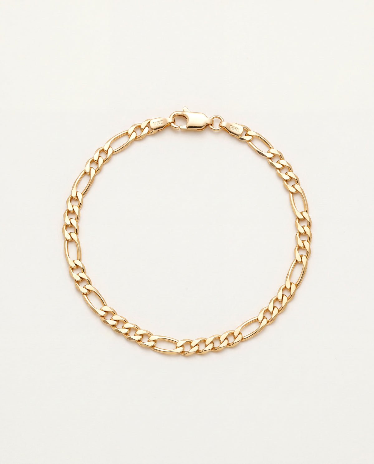 18KT Gold Filled Anklets, Gold Filled 4mm Figaro Anklet | Classic Chain with Modern Shine by HAUS OF MONOGRAM