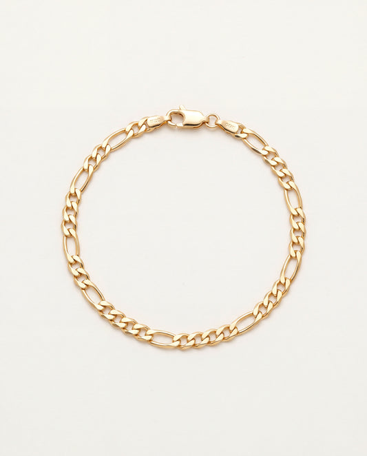 18KT Gold Filled Anklets, Gold Filled 4mm Figaro Anklet | Classic Chain with Modern Shine by HAUS OF MONOGRAM