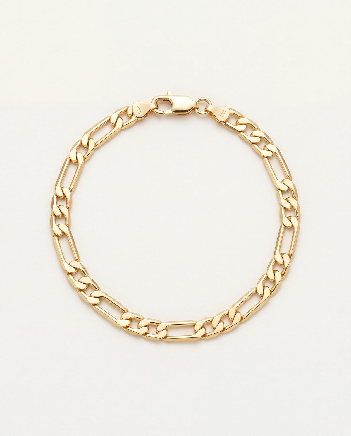 18KT Gold Filled Men's Bracelet, Gold Filled 4mm Figaro Bracelet | Bold Classic Statement by HAUS OF MONOGRAM