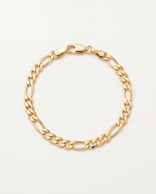 18KT Gold Filled Bracelets, Gold Filled 4mm Figaro Bracelet | Chunky Gold Chain Bracelet for Men & Women by HAUS OF MONOGRAM