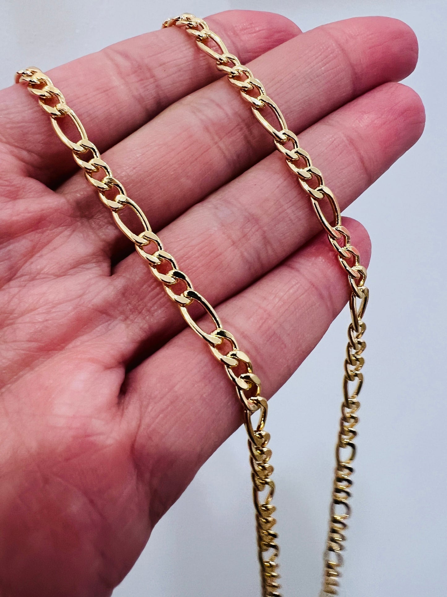 18KT Gold Filled Men's Chains, Gold Filled 4mm Figaro Chain | Bold Statement Necklace by HAUS OF MONOGRAM
