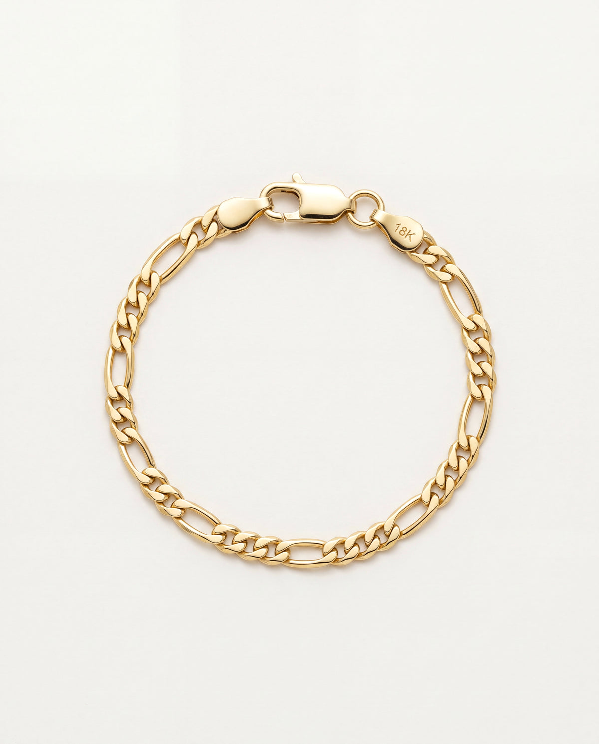 18KT Gold Filled Bracelets, Gold Filled 4mm Flat Figaro Bracelet | Men's Gold Link Bracelet by HAUS OF MONOGRAM