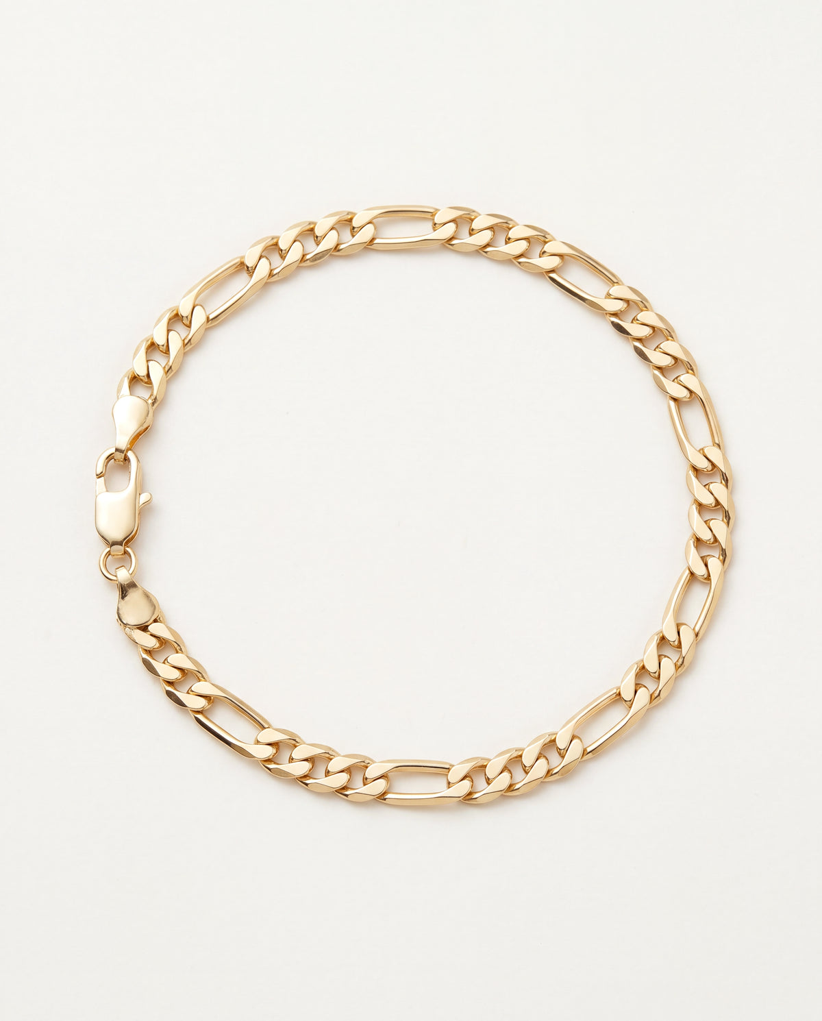18KT Gold Filled Bracelets, Gold Filled 4mm Flat Figaro Bracelet | Men's Gold Link Bracelet by HAUS OF MONOGRAM
