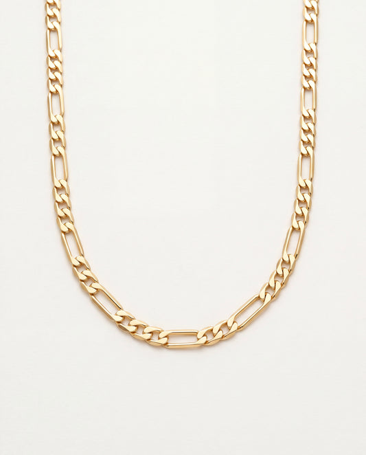 18KT Gold Filled Men's Chains, Gold Filled 4mm Flat Figaro Chain | 18K Gold-Filled – 18" to 24" Unisex Necklace by HAUS OF...