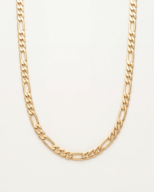 18KT Gold Filled Necklaces, Gold Filled 4mm Flat Figaro Chain Necklace | 18K Gold-Filled – 18" to 24" by HAUS OF MONOGRAM