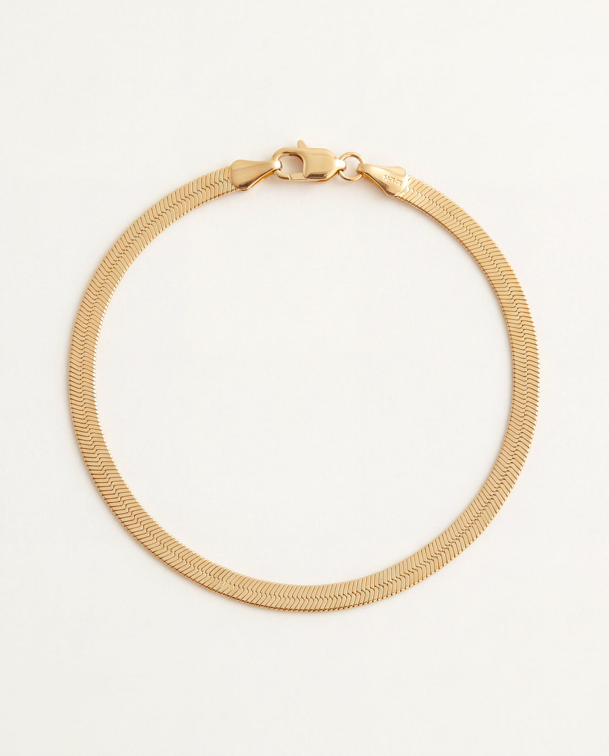 18KT Gold Filled Anklets, Gold Filled 4mm Herringbone Anklet | Sleek Everyday Shine by HAUS OF MONOGRAM
