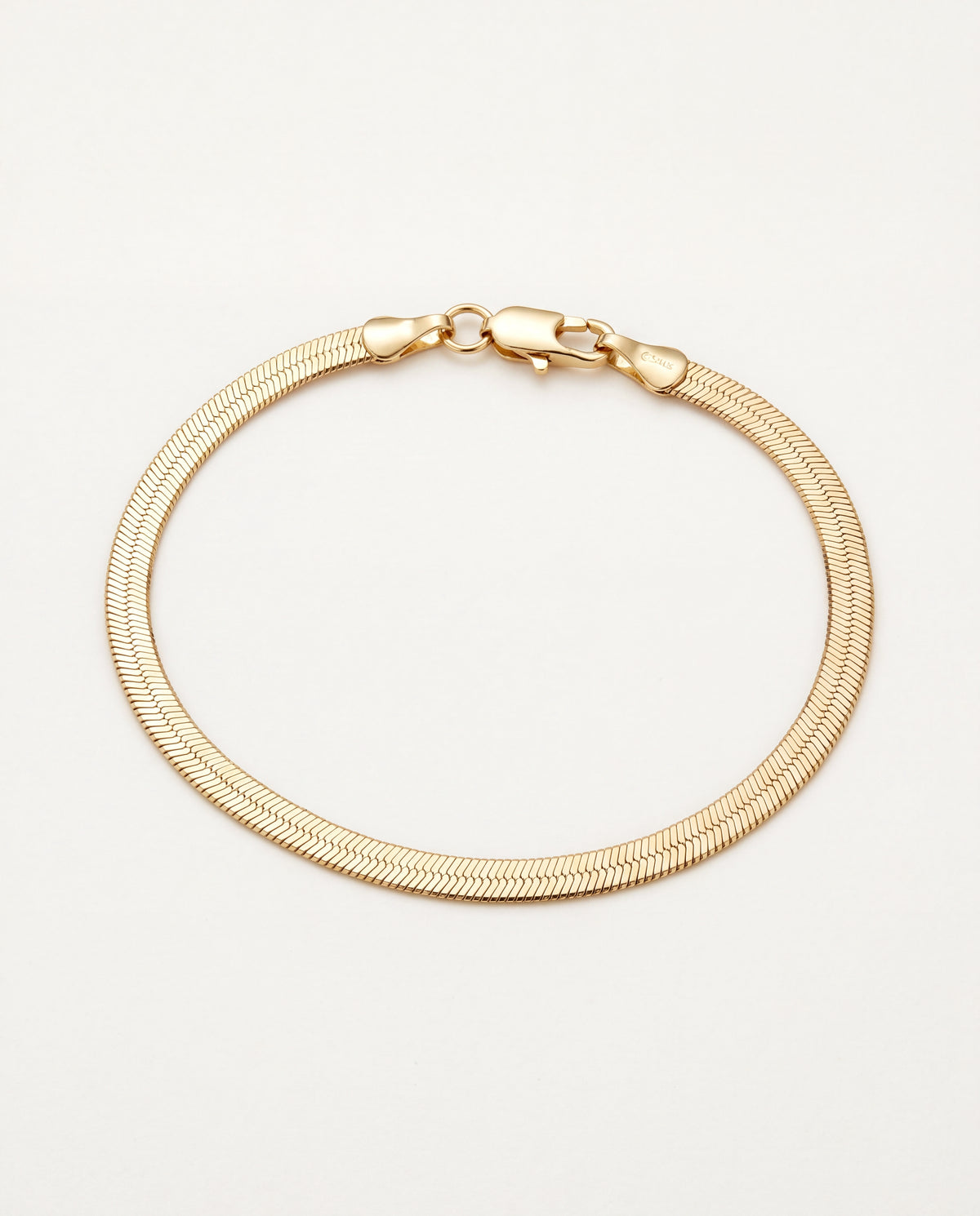 18KT Gold Filled Bracelets, Gold Filled 4mm Herringbone Bracelet | Sleek Wrist Staple in Gold by HAUS OF MONOGRAM