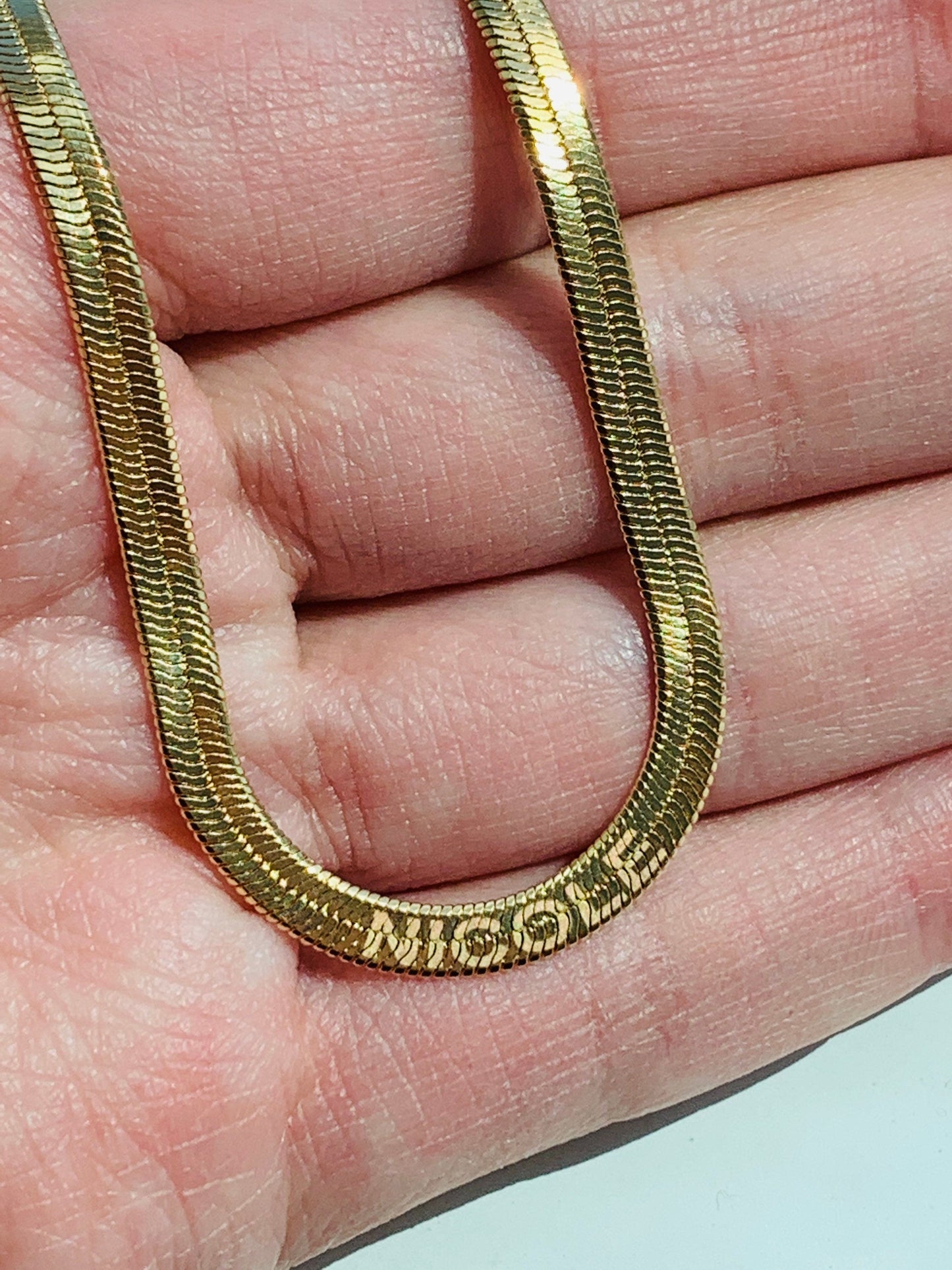 Gold Filled 4mm Herringbone Necklace | Custom Engraved Gift by HAUS OF MONOGRAM