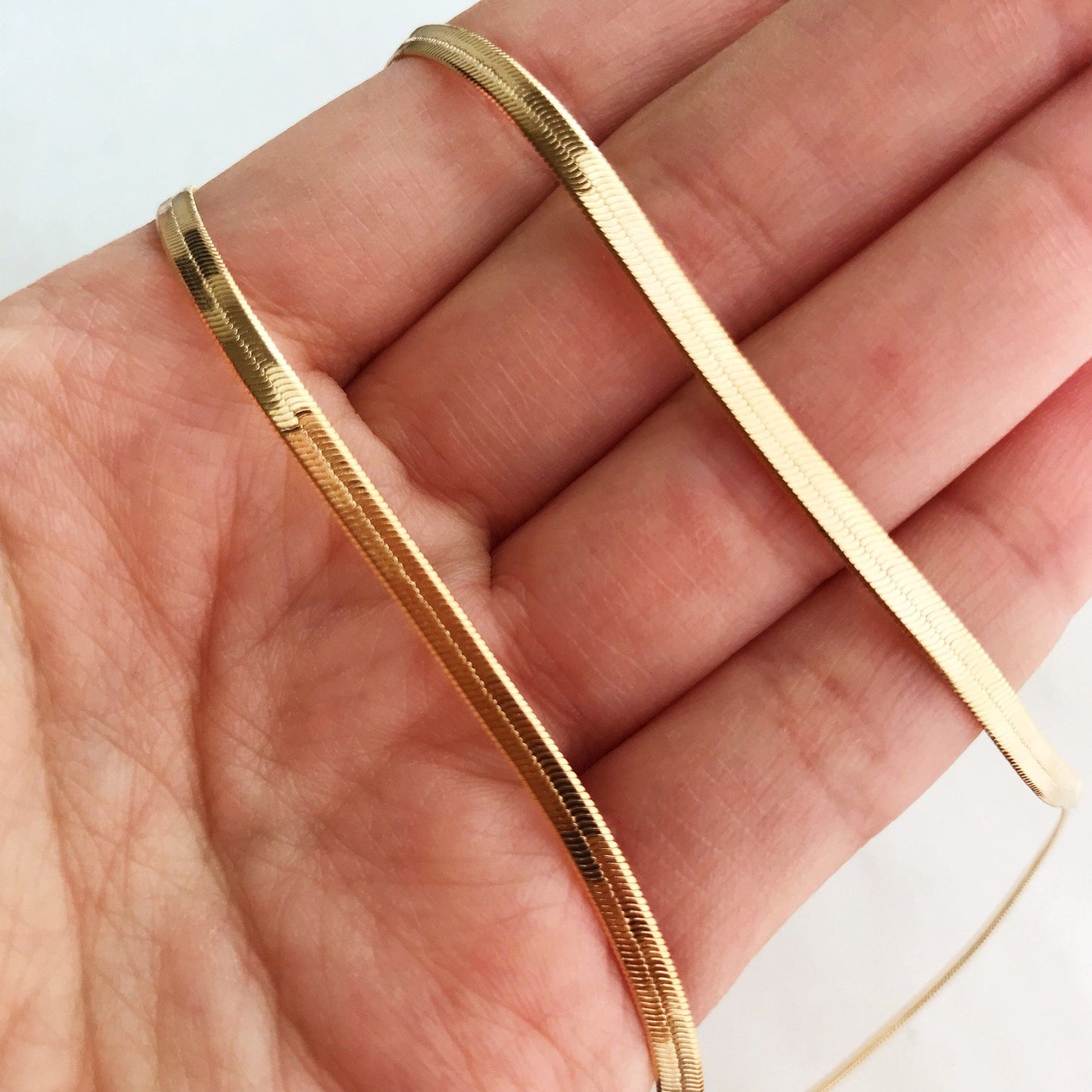 Gold Filled 4mm Herringbone Necklace | Custom Engraved Gift by HAUS OF MONOGRAM