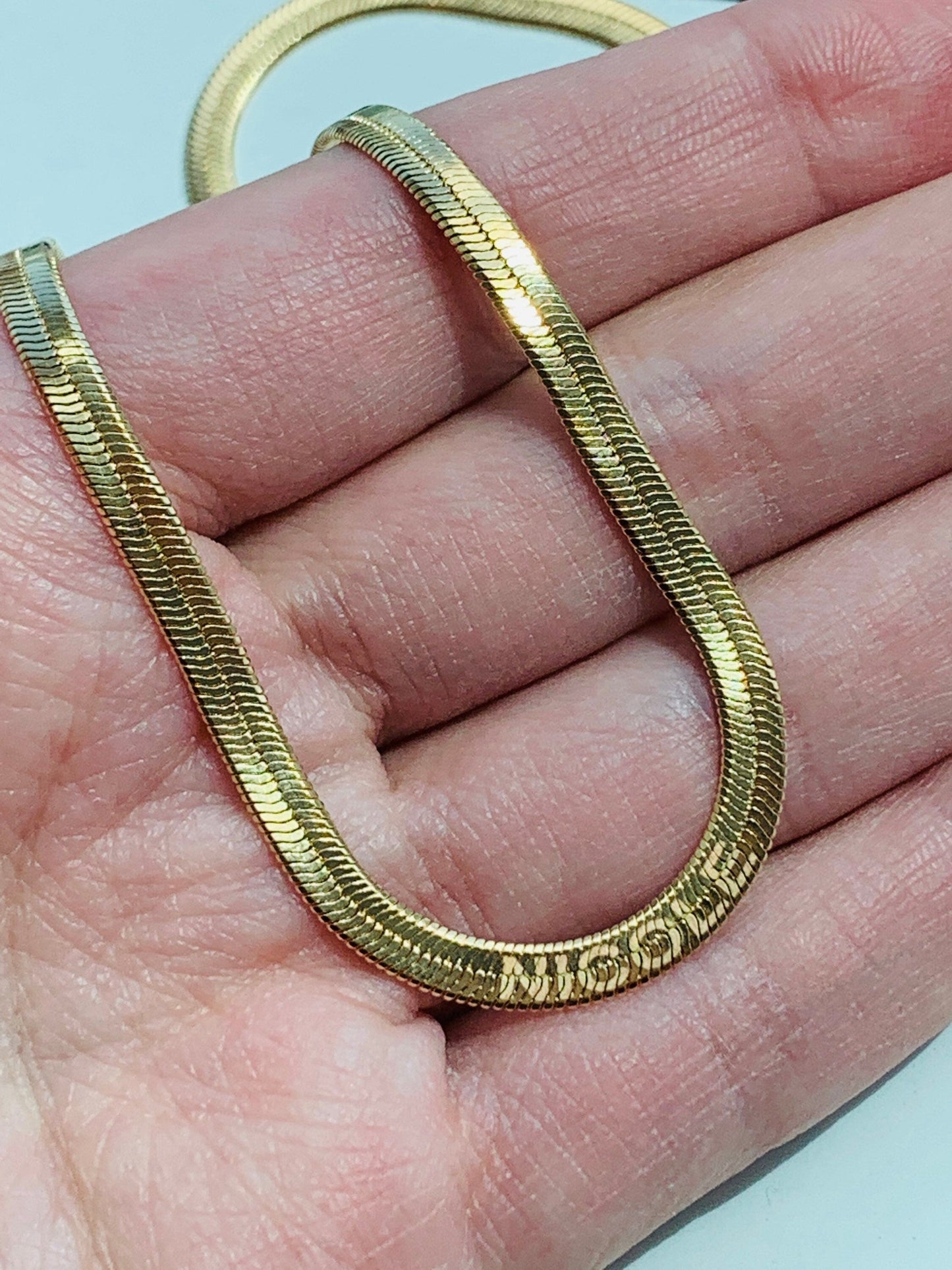Gold Filled 4mm Herringbone Necklace | Custom Engraved Gift by HAUS OF MONOGRAM