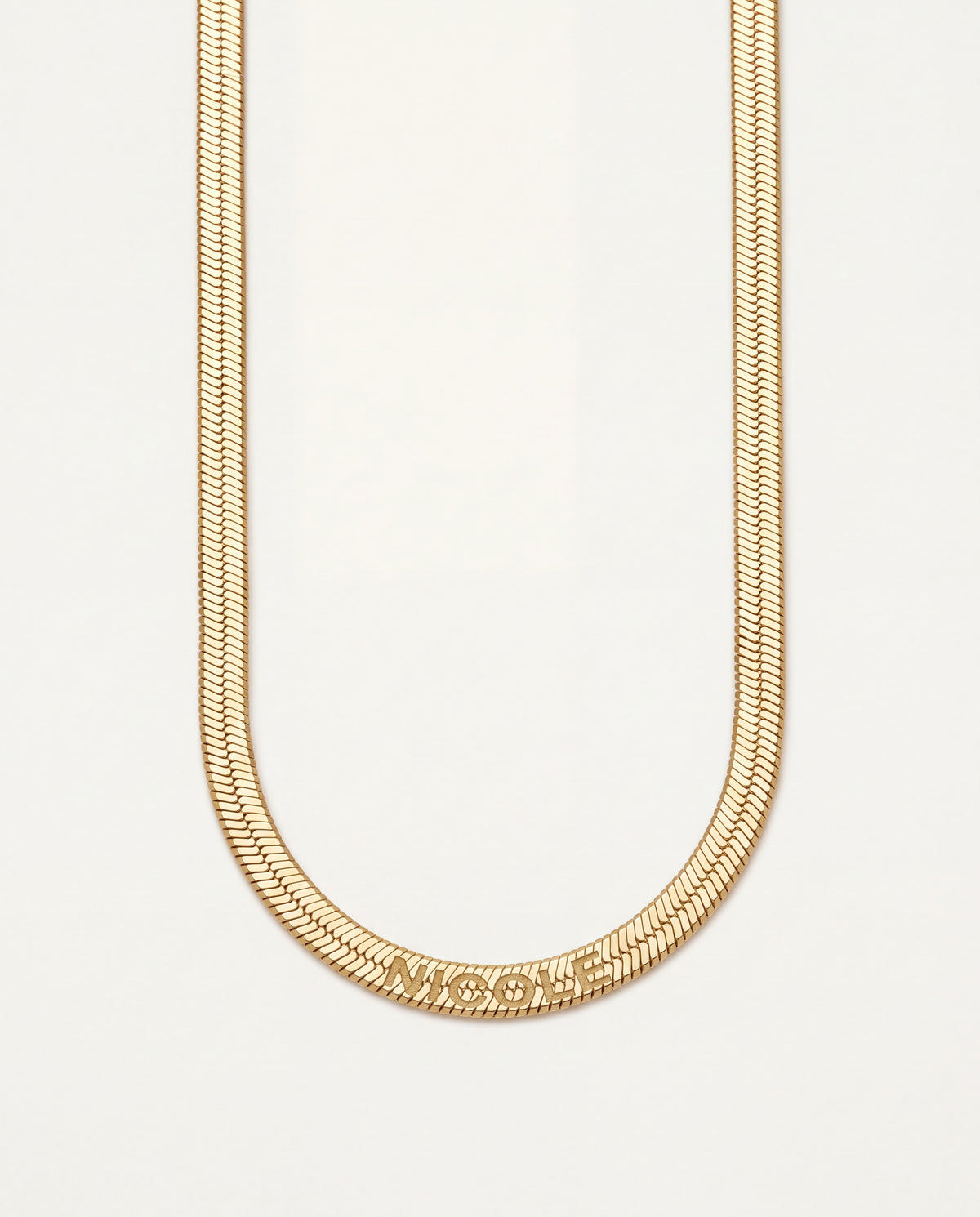 18KT Gold Filled Necklaces, Gold Filled 4mm Herringbone Necklace | Custom Engraved Gift by HAUS OF MONOGRAM