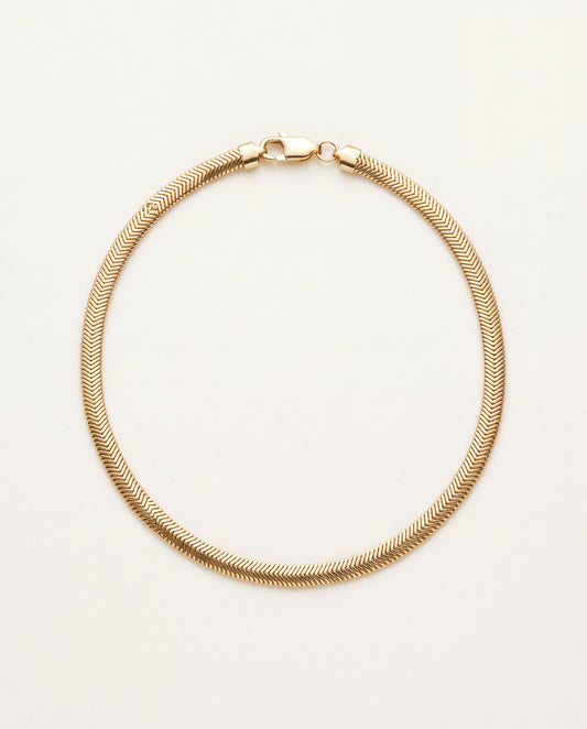 18KT Gold Filled Anklets, Gold Filled 4mm Magic Herringbone Anklet | Luxe Shine for Every Step by HAUS OF MONOGRAM