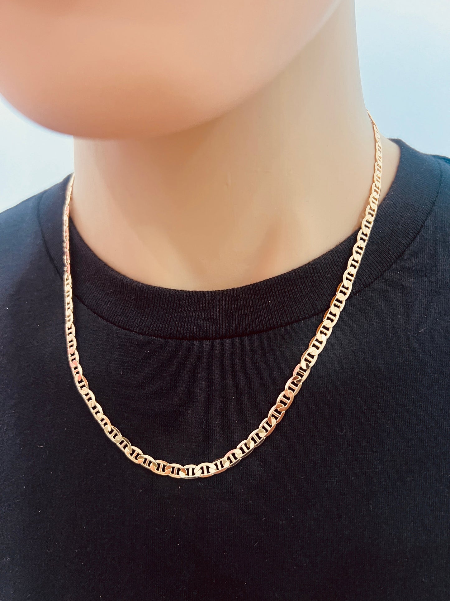 18KT Gold Filled Men's Chains, Gold Filled 4mm Mariner Chain | Bold & Timeless Style by HAUS OF MONOGRAM