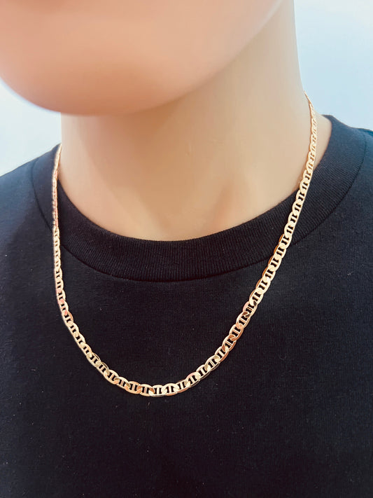 18KT Gold Filled Men's Chains, Gold Filled 4mm Mariner Chain | Bold & Timeless Style by HAUS OF MONOGRAM
