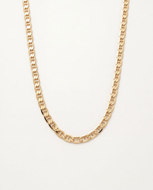 18KT Gold Filled Necklaces, Gold Filled 4mm Mariner Necklace | Bold & Classic Chain by HAUS OF MONOGRAM