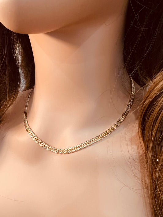 18KT Gold Filled Necklaces, Gold Filled 4mm Omega Necklace | Sleek Statement Chain by HAUS OF MONOGRAM