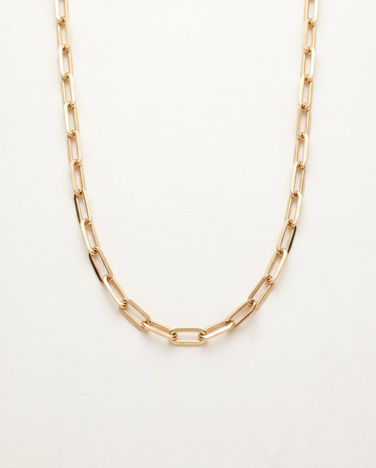18KT Gold Filled Necklaces, Gold Filled 4mm Paperclip Necklace | Chunky Chain Luxe by HAUS OF MONOGRAM