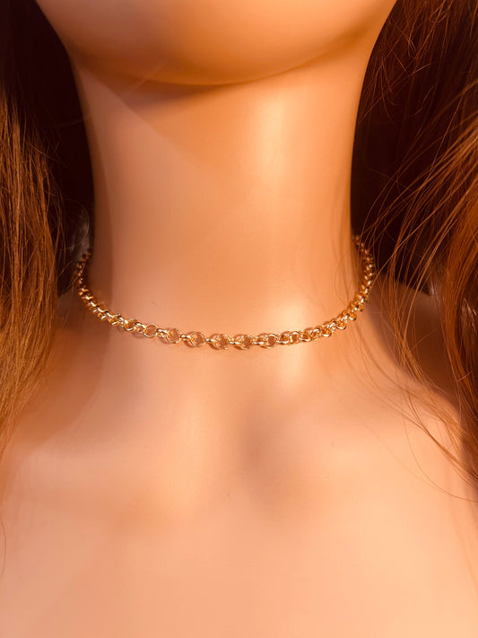 18KT Gold Filled Necklaces, Gold Filled 4mm Rolo Necklace | Reversible Bold Chain by HAUS OF MONOGRAM