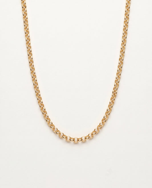 18KT Gold Filled Necklaces, Gold Filled 4mm Rolo Necklace | Reversible Bold Chain by HAUS OF MONOGRAM