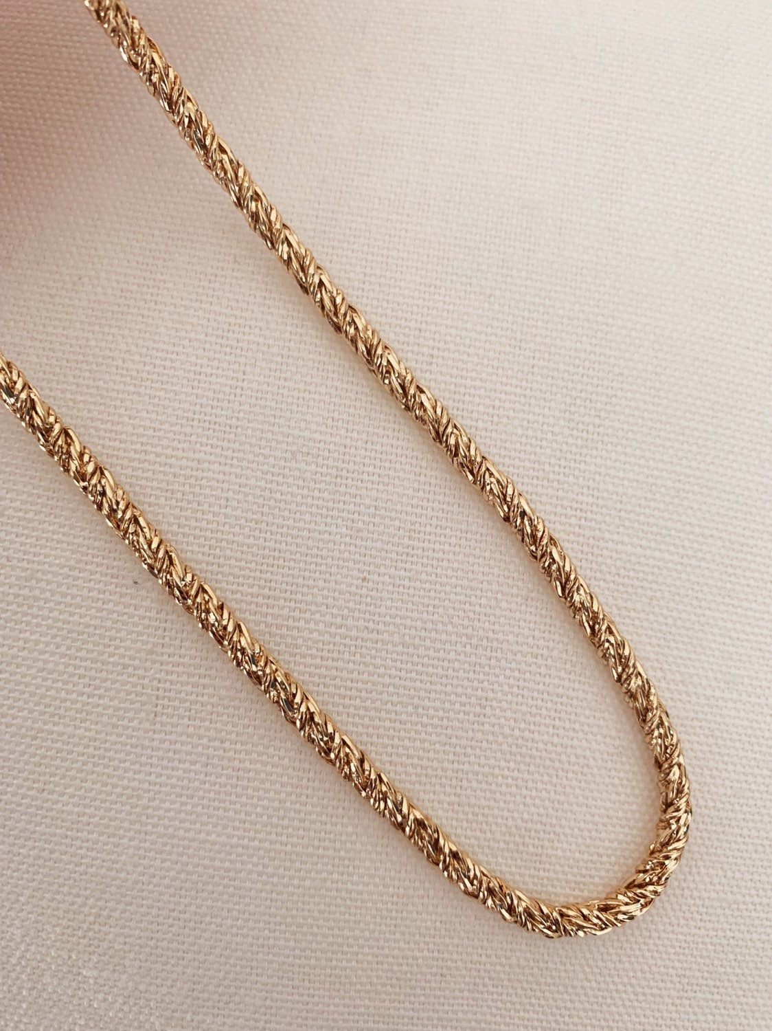 18KT Gold Filled Men's Chains, Gold Filled 4mm Wheat Chain Necklace | Timeless Texture, Everyday Luxe by HAUS OF MONOGRAM