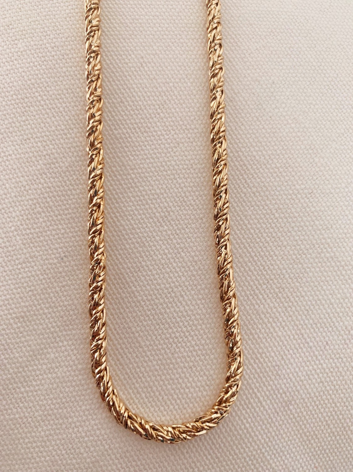 18KT Gold Filled Men's Chains, Gold Filled 4mm Wheat Chain Necklace | Timeless Texture, Everyday Luxe by HAUS OF MONOGRAM