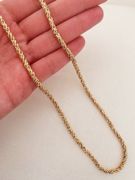 18KT Gold Filled Men's Chains, Gold Filled 4mm Wheat Chain Necklace | Timeless Texture, Everyday Luxe by HAUS OF MONOGRAM