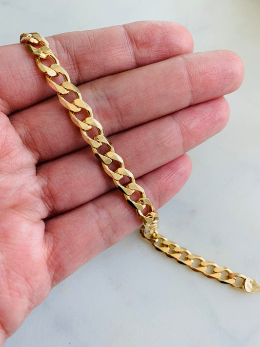 18KT Gold Filled Bracelets, Gold Filled 5.5mm Curb Bracelet | Classic Weight, Everyday Edge by HAUS OF MONOGRAM