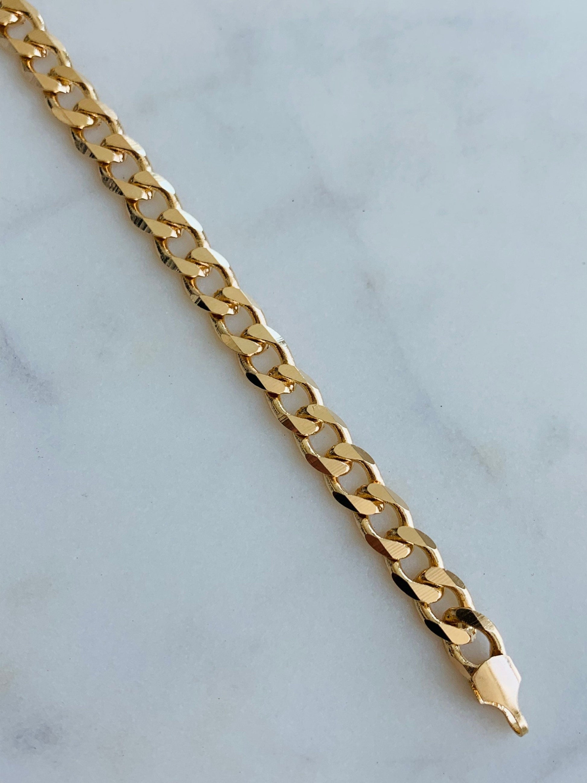 18KT Gold Filled Bracelets, Gold Filled 5.5mm Curb Bracelet | Classic Weight, Everyday Edge by HAUS OF MONOGRAM