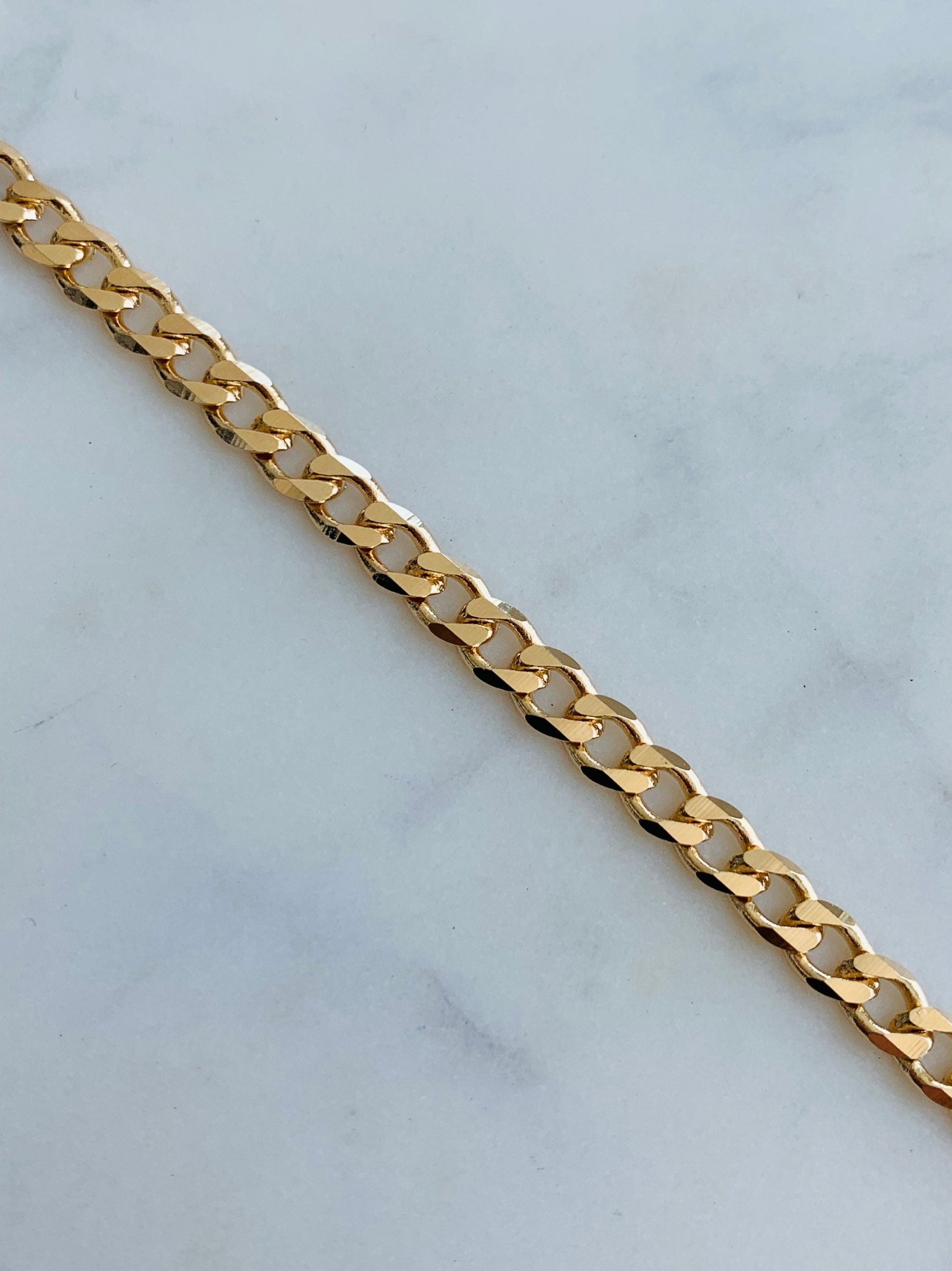 18KT Gold Filled Bracelets, Gold Filled 5.5mm Curb Bracelet | Classic Weight, Everyday Edge by HAUS OF MONOGRAM
