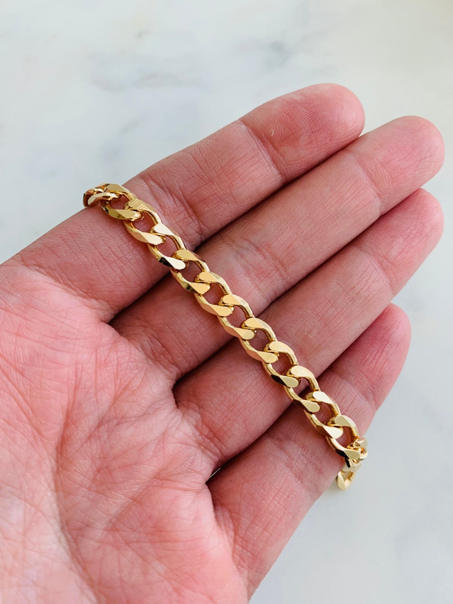 18KT Gold Filled Bracelets, Gold Filled 5.5mm Curb Bracelet | Classic Weight, Everyday Edge by HAUS OF MONOGRAM