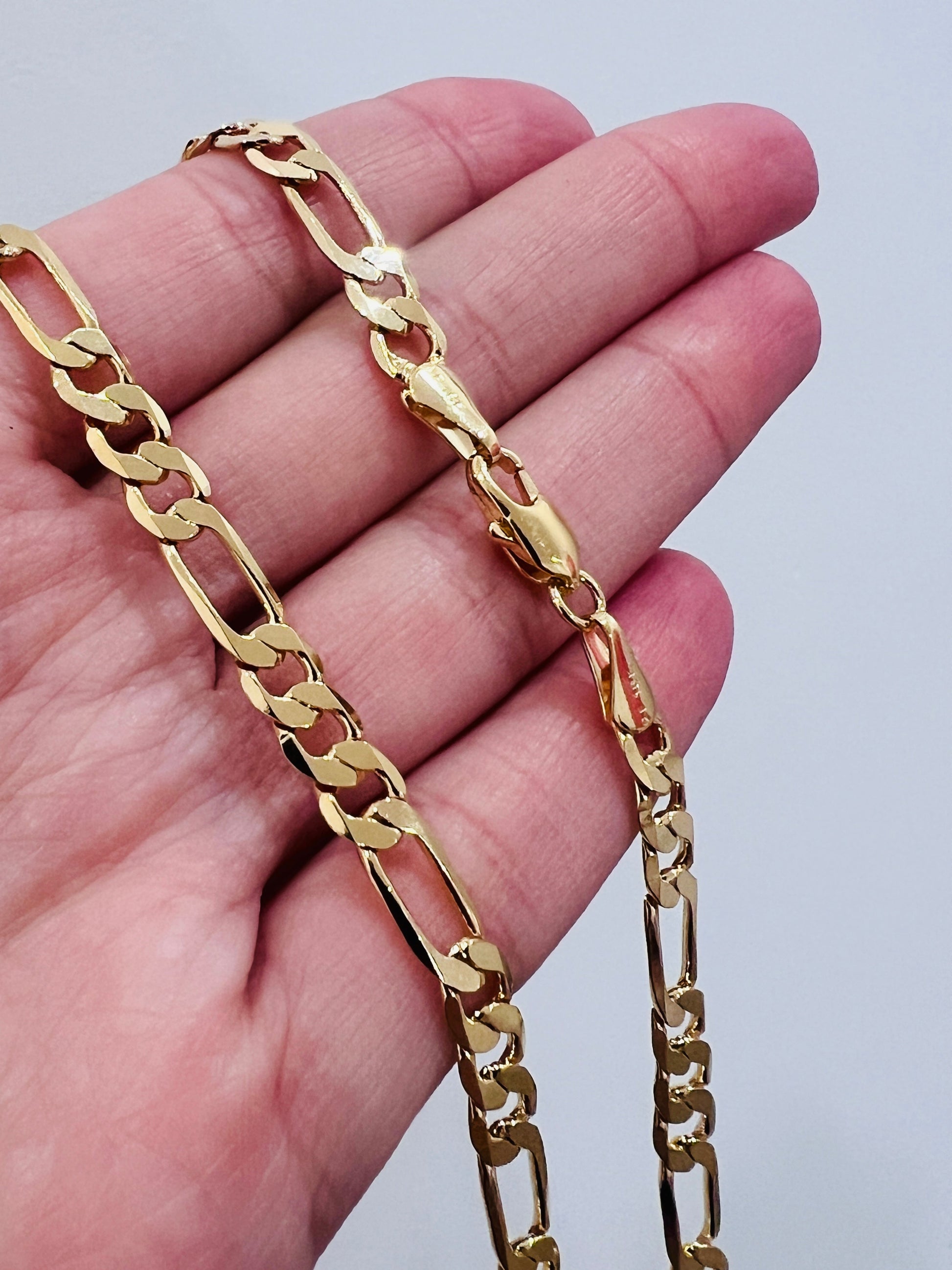 18KT Gold Filled Men's Chains, Gold Filled 5.5mm Figaro Chain | Classic Statement Necklace by HAUS OF MONOGRAM