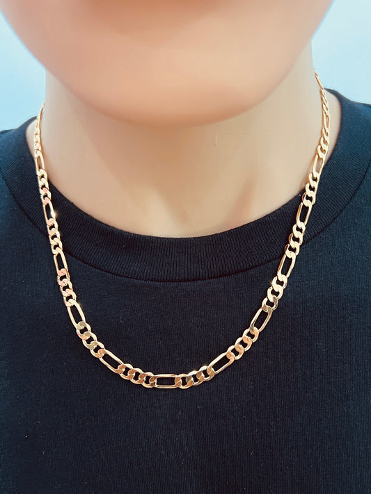 18KT Gold Filled Men's Chains, Gold Filled 5.5mm Figaro Chain | Classic Statement Necklace by HAUS OF MONOGRAM