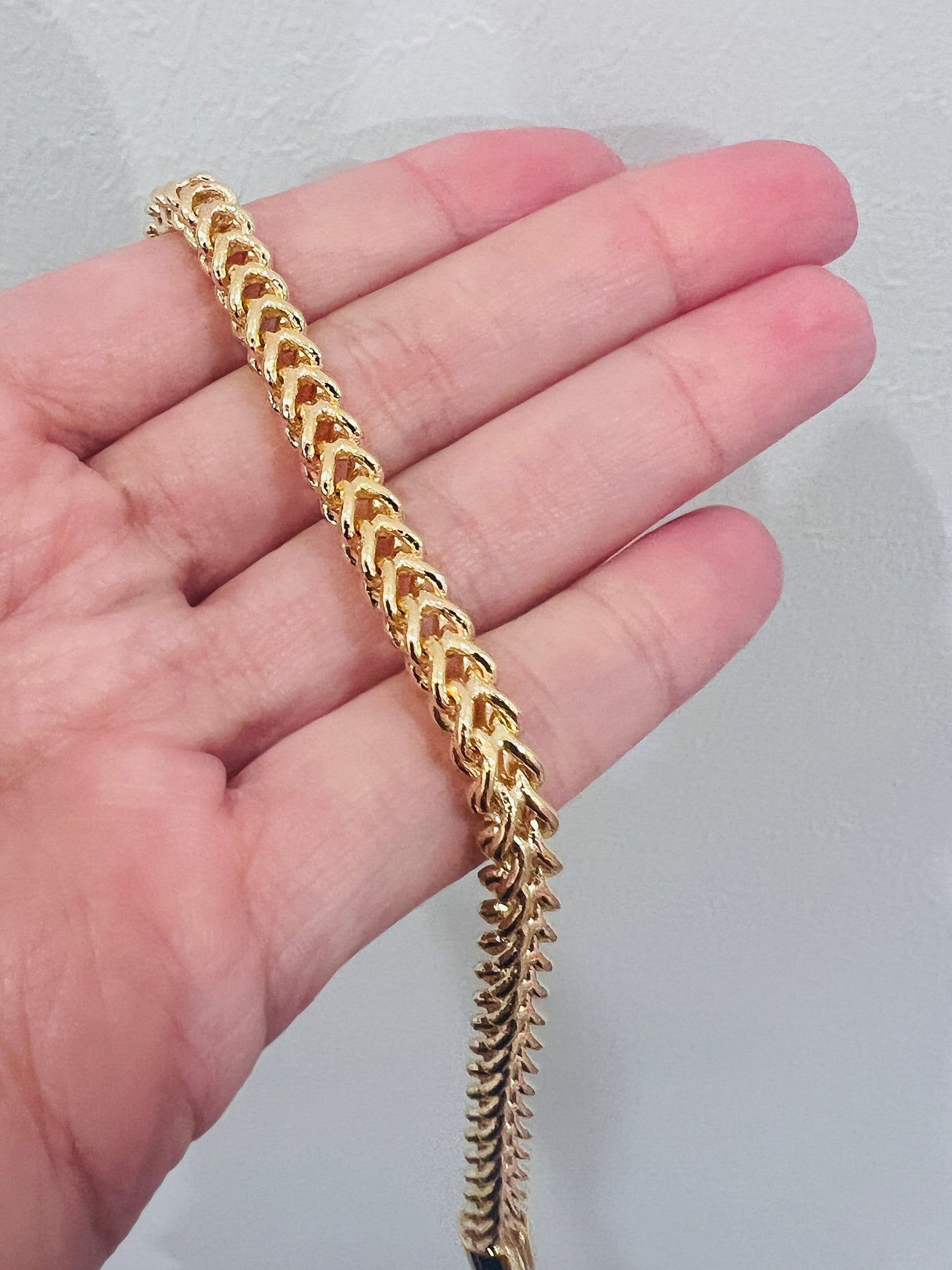 18KT Gold Filled Bracelets, Gold Filled 5.5mm Mesh Bracelet Flexible | 7.25 Inch Fit by HAUS OF MONOGRAM