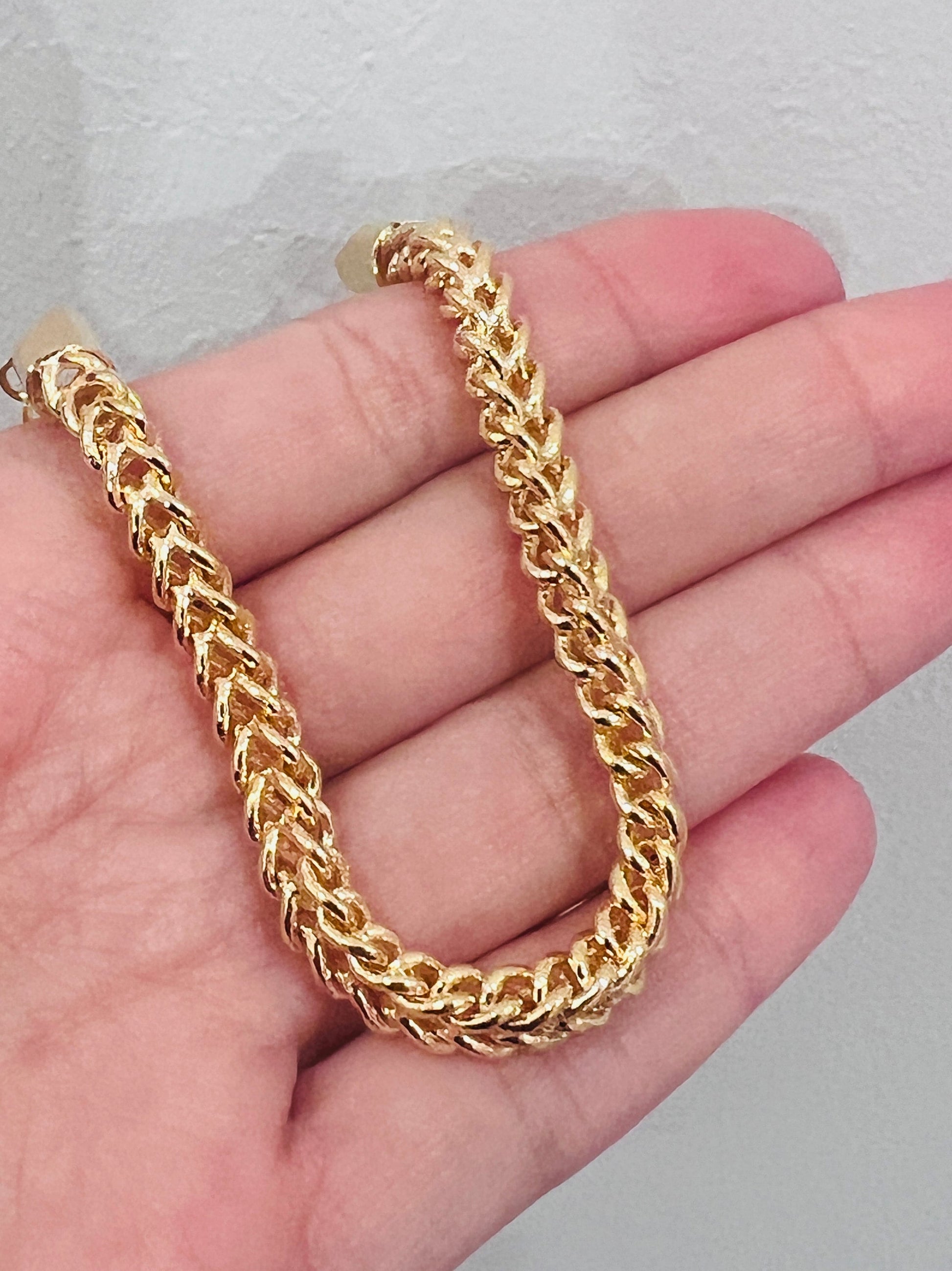 18KT Gold Filled Bracelets, Gold Filled 5.5mm Mesh Bracelet Flexible | 7.25 Inch Fit by HAUS OF MONOGRAM