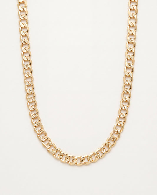 18KT Gold Filled Necklaces, Gold Filled 5mm Beveled Curb Chain Necklace | 18K Gold-Filled – 20" & 24" by HAUS OF MONOGRAM