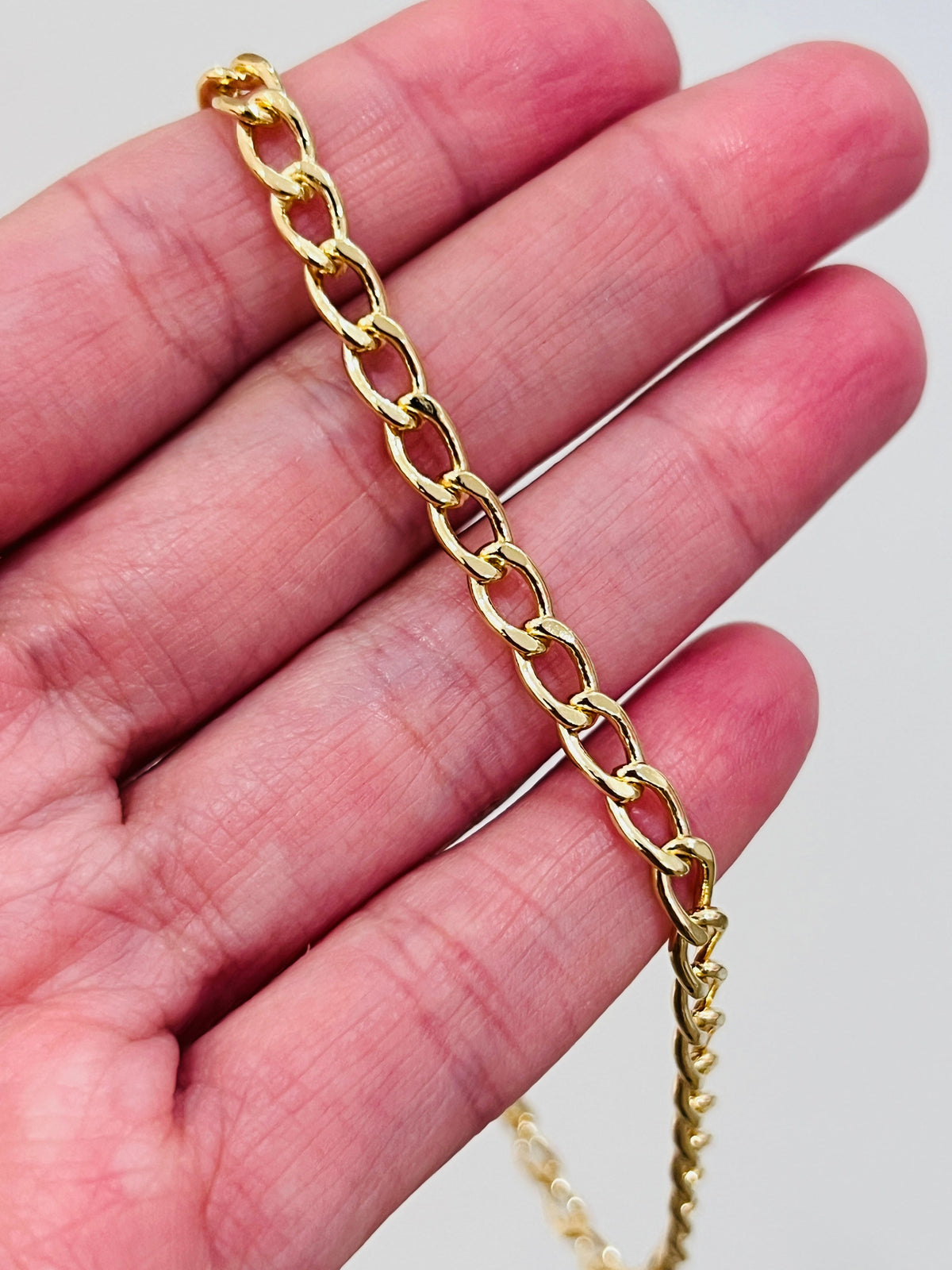 18KT Gold Filled Anklets, Gold Filled 5mm Curb Anklet | Bold Everyday Statement Piece by HAUS OF MONOGRAM