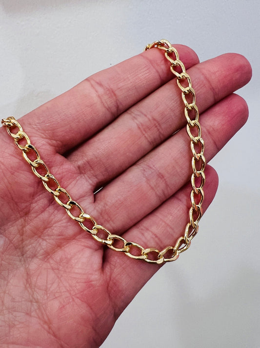 18KT Gold Filled Anklets, Gold Filled 5mm Curb Anklet | Bold Everyday Statement Piece by HAUS OF MONOGRAM