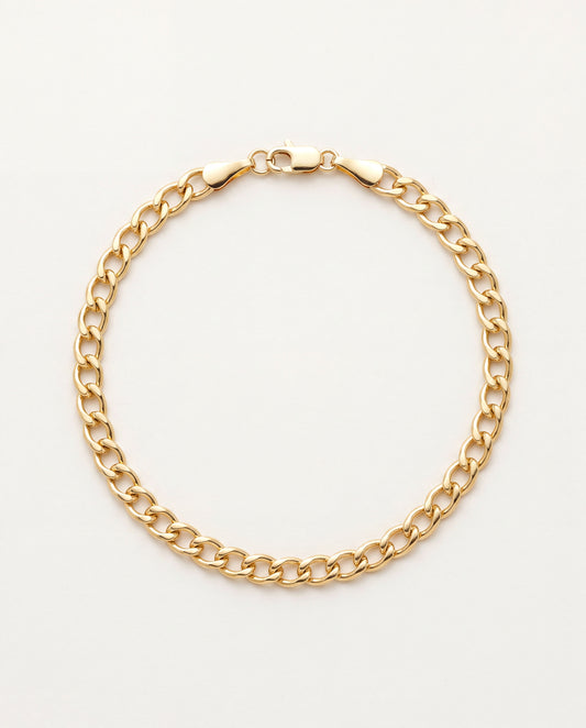 18KT Gold Filled Anklets, Gold Filled 5mm Curb Anklet | Bold Everyday Statement Piece by HAUS OF MONOGRAM